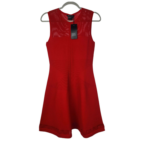 Armani Exchange Textured Knit Fit & Flare Mini Dress Size Small NWT - Picture 4 of 9